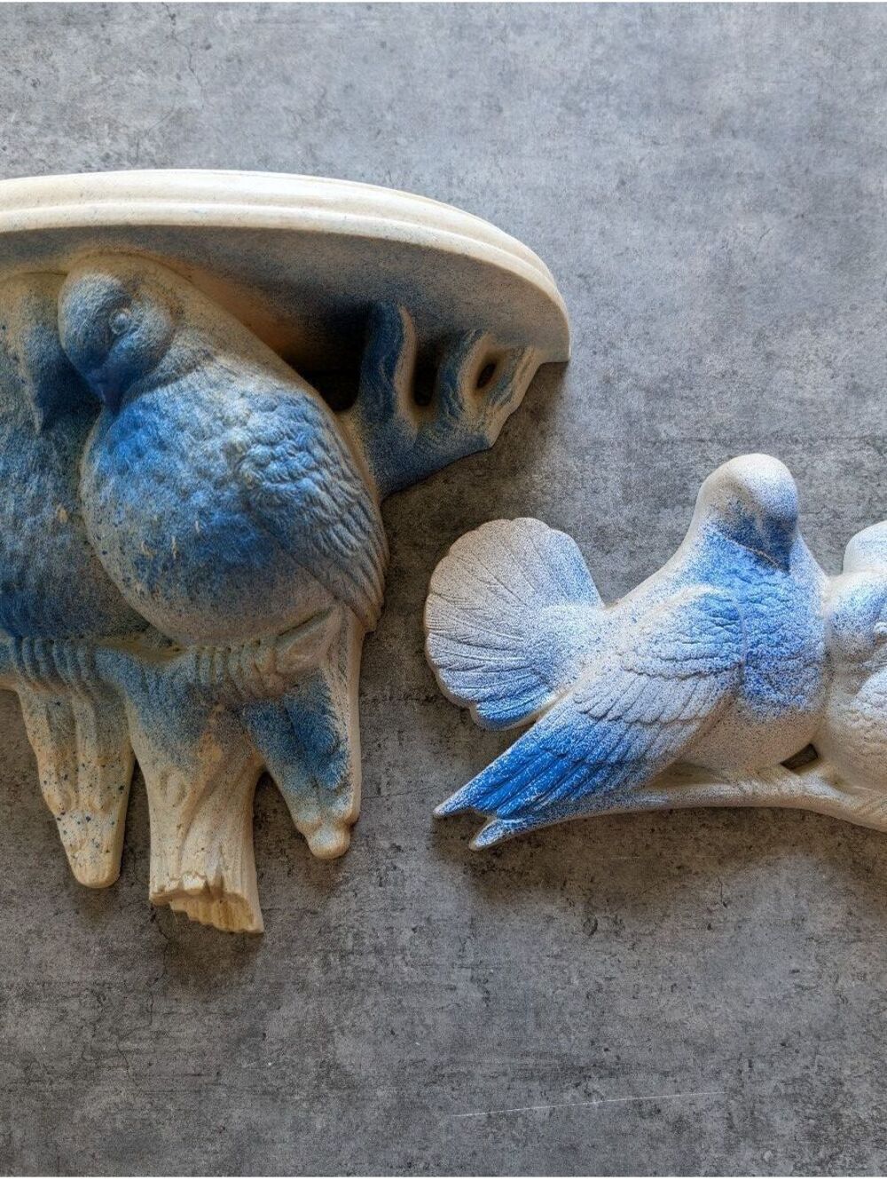 Homco Burwood Vintage 1976 Love Birds Wall Shelf & Wall Plaque Pair Plastic